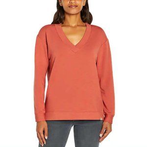 NWoT Orvis Women's V-Neck Long Sleeve Sweatshirt Orange Size L $60 Z936
